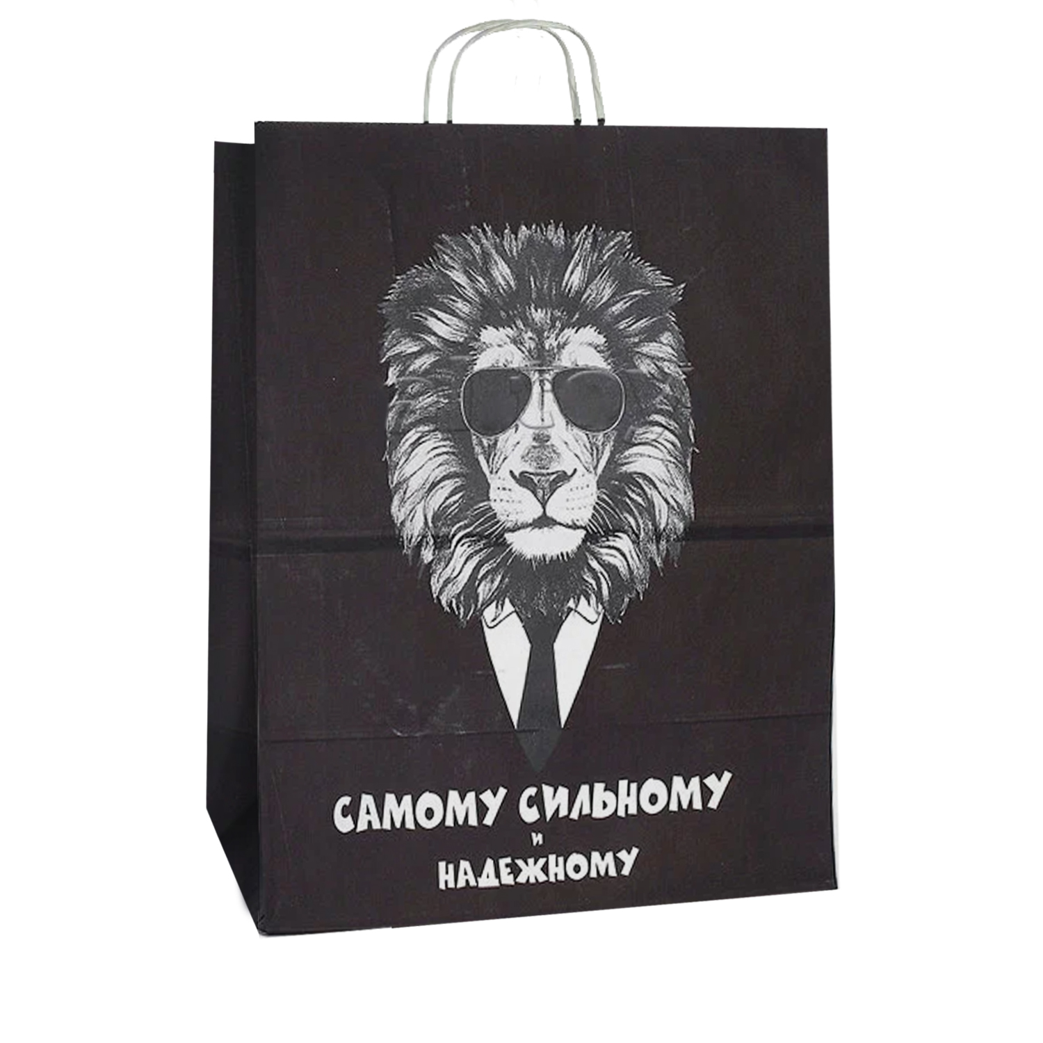 Подарочная сумка «Самому сильному», бумажная, 25×22×12 см, крученые ручки