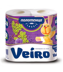 Бумажные полотенца Veiro Classic, 2 слоя, 2 рулона по 12,5 м, белые от производителя в Кирове