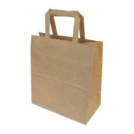 сумка бум. крафт 28х24х14 с плоск. ручками