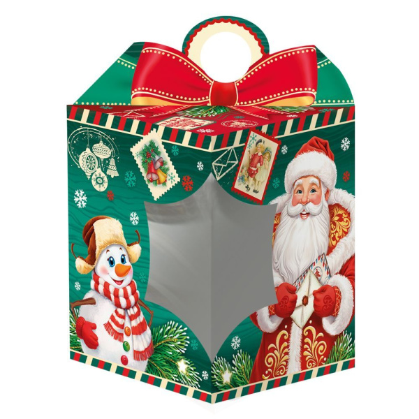 коробка 1,5 кг НГ Винтаж 1.5 с окном (хромэрзац)