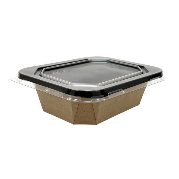 контейнер бум. 400 мл OCTOBOX чёрный с плоской крышкой *