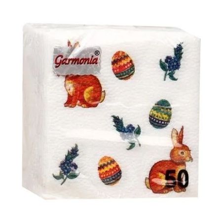 салфетки 25х25 Пасха Зайчики/50