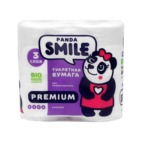 бумага туалетная "Панда" 3 сл./4