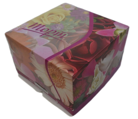 коробка бум. д/торта 300х300х190 гофродно + крышка цв./10 шт *