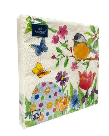 салфетки 3-сл 33х33 БУКЕТ Пасхальный натюрморт /20