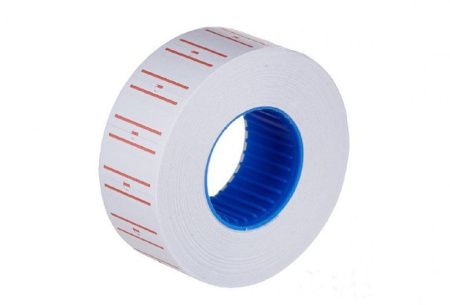 этикет-лента 21,5х12 с красной полосой