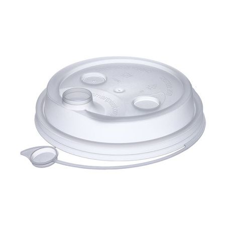 крышка д/стакана 300,400мл d=90мм прозрачная матовая с питейником ПП СП *