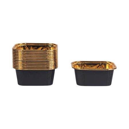 форма бум. Маффин 65х65 h=35мм черная-золотая