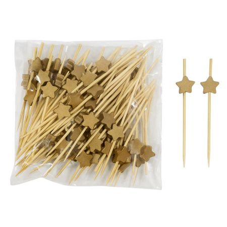 пика бамбук Звезда (золото) 9см/100