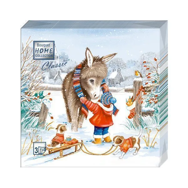 НГ салфетки 3-сл 33х33  Любимый друг /20