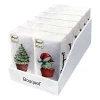 НГ салфетки 2-сл 33х33 Новогодние пирожные  1/8  /20