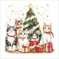 НГ салфетки 3-сл 33х33 БУФЕТ Котята у елки/20